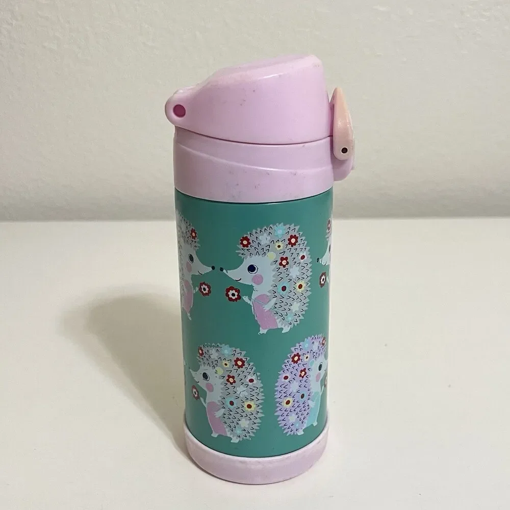 Pottery Barn Kids Mackenzie Aqua Hedgehogs Water Bottle - USED FLAWS